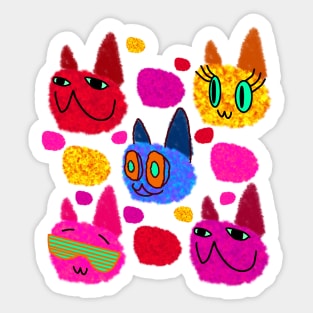 Chowlet’s Fuzzy Cats Fuzzball Five Sticker